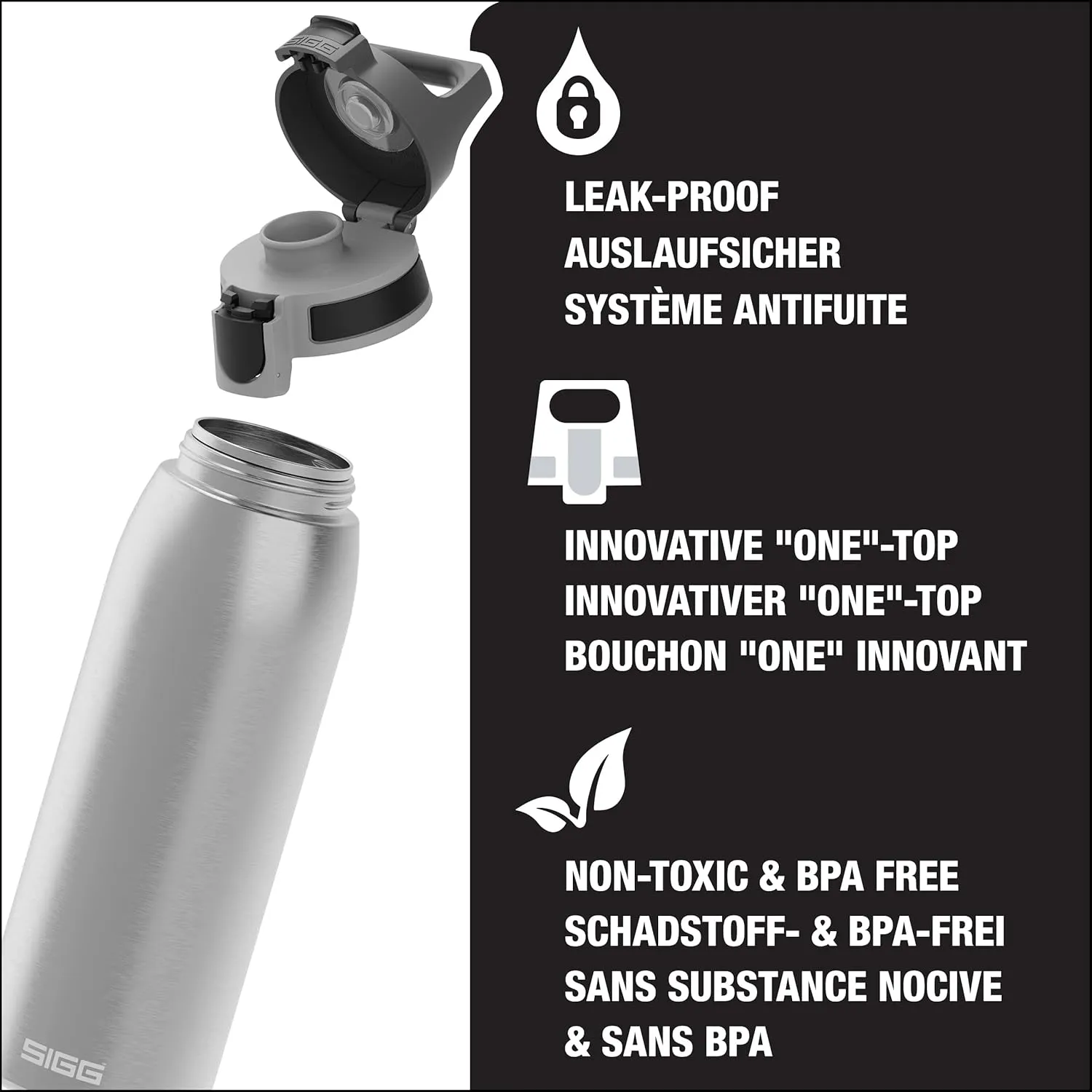 SIGG - Reusable Water Bottle - Shield ONE - Leakproof - Recyclable - BPA Free - Brushed - 25 Oz