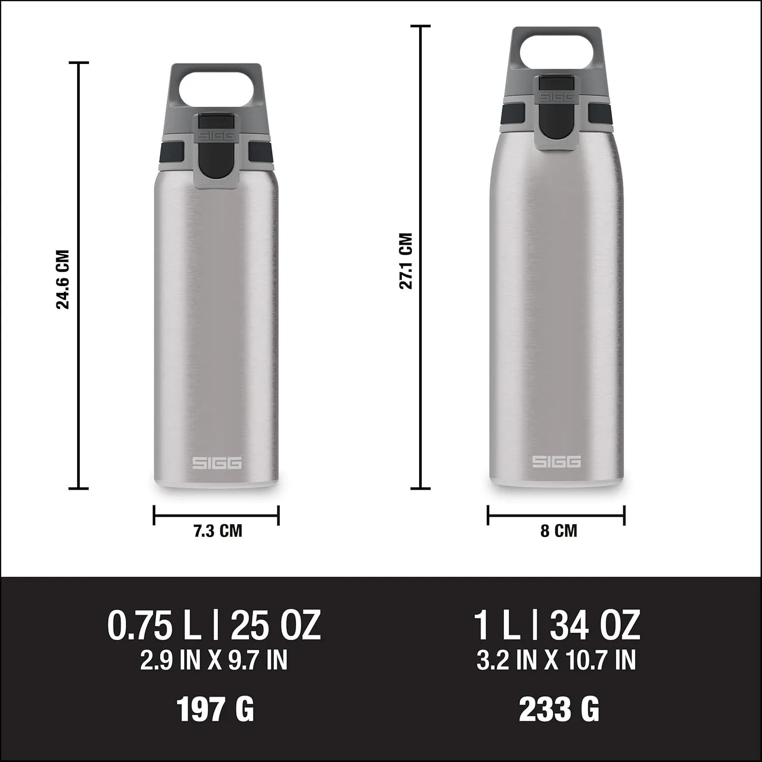 SIGG - Reusable Water Bottle - Shield ONE - Leakproof - Recyclable - BPA Free - Brushed - 25 Oz