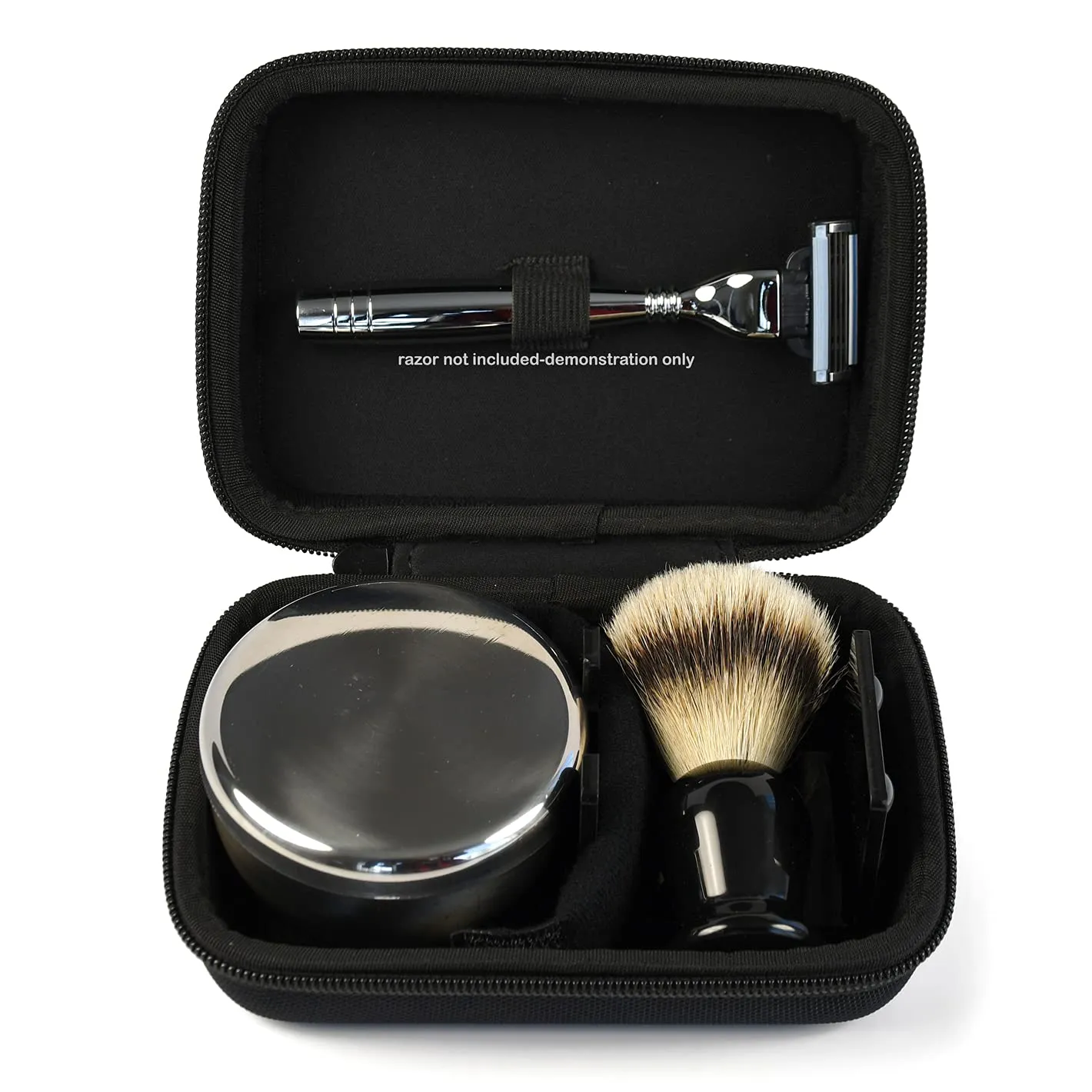 Silvertip Badger Shaving Brush Travel Shave Set for Men with Bay Rum Scented Tallow Shave Soap - Men's Shaving Kit Gift Set from Seattle Sundries