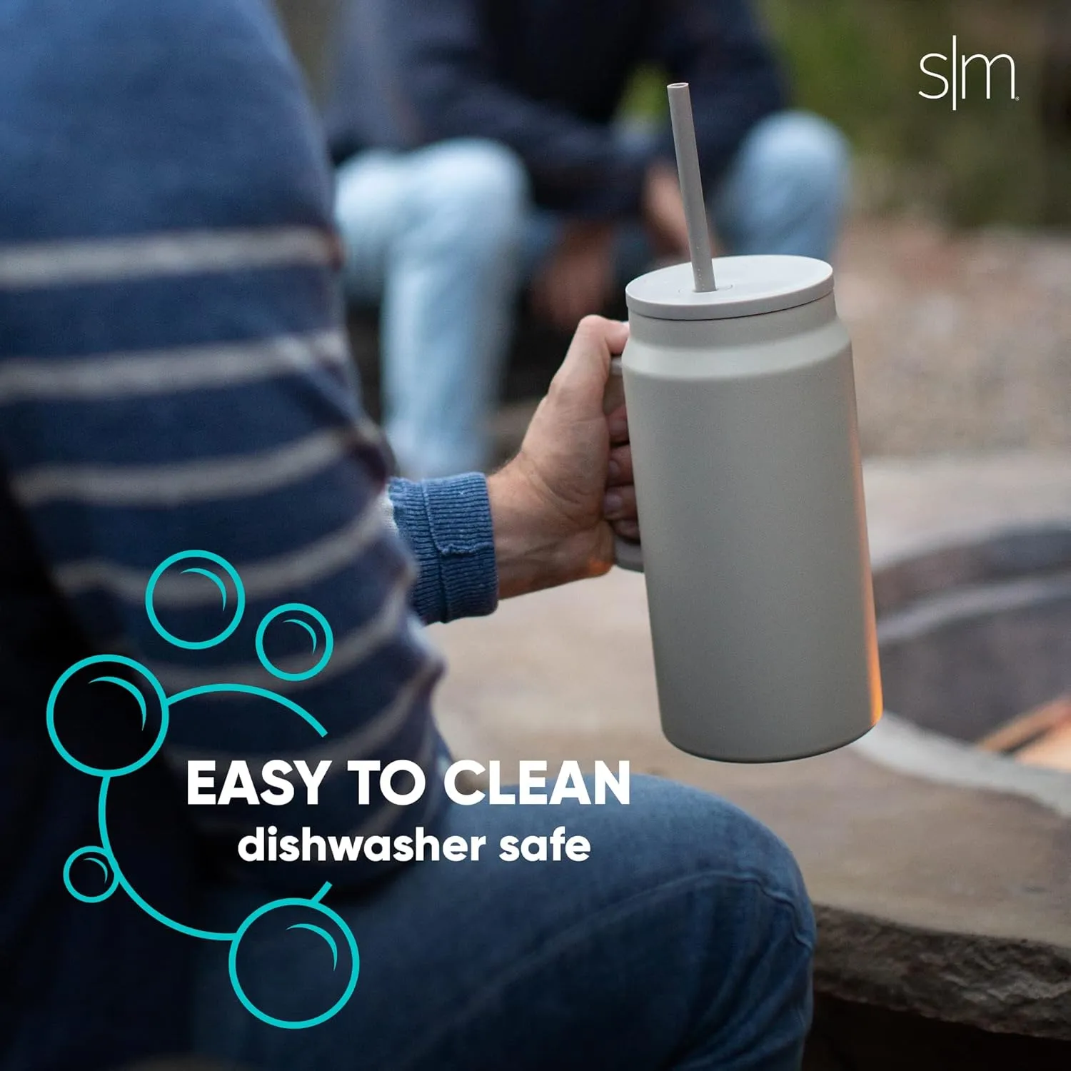 Simple Modern 50 oz Mug Tumbler with Handle and Straw Lid | Reusable Insulated Stainless Steel Large Water Bottle | Gifts for Women Men Him Her | Trek Collection | 50oz | Midnight Black