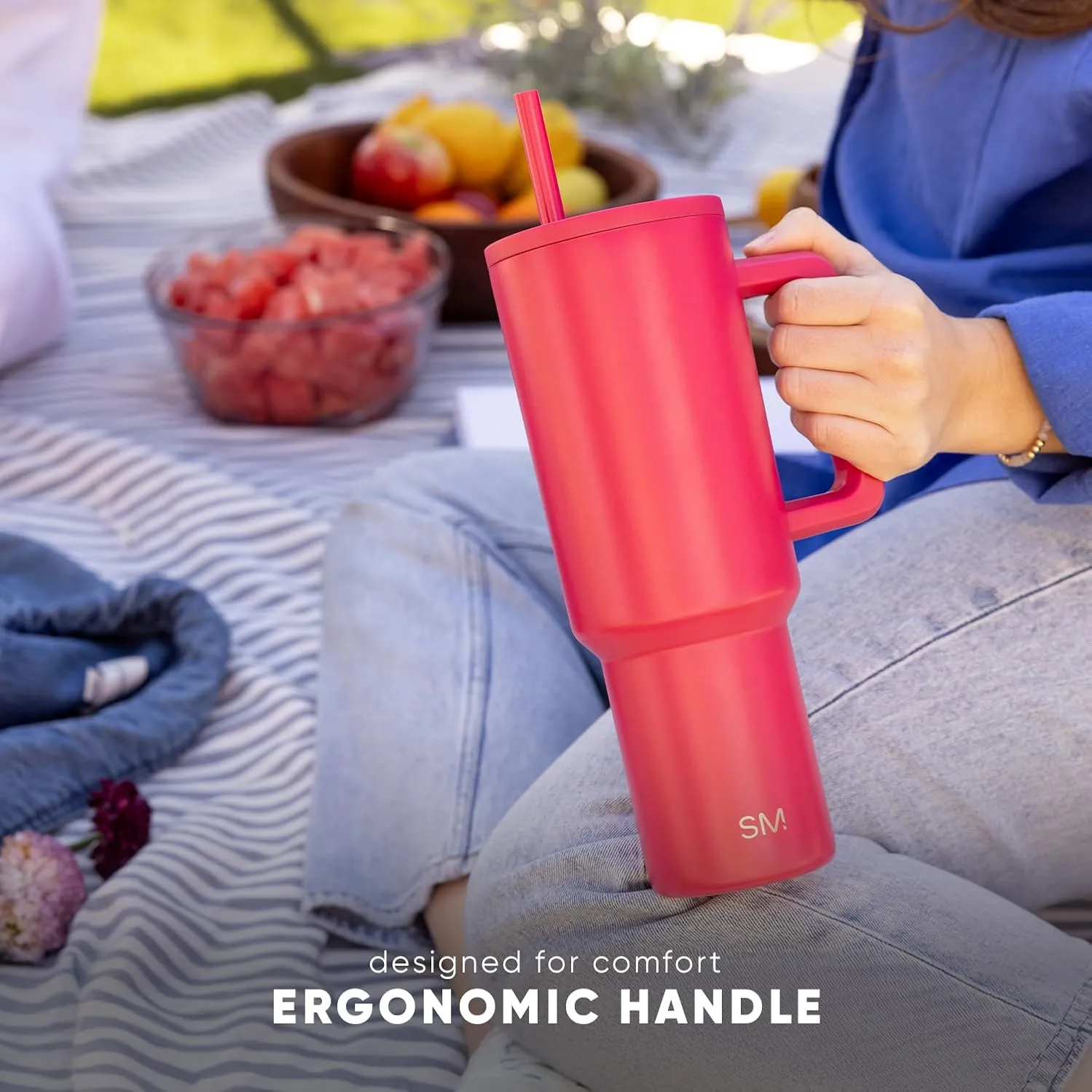 Simple Modern Disney 40 oz Tumbler with Handle and Straw Lid | Insulated Reusable Stainless Steel Water Bottle Travel Mug | Gifts for Women Men Him Her | Trek Collection | 40oz | Iconic Mickey