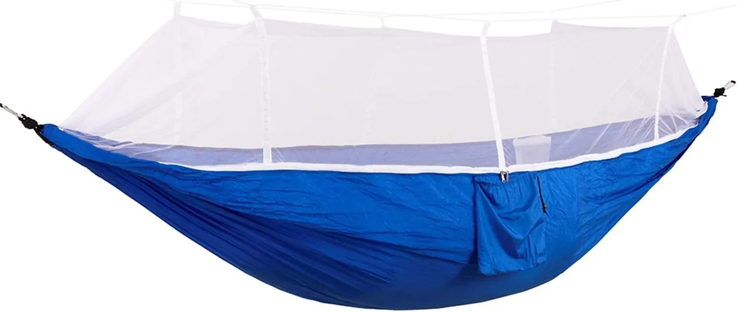 Single & Double Best Hammock Camping with Mosquito Bug Net - Easy Assembly Parachute Nylon Hammock with 10ft Hammock Tree Straps & Carabiners for Camping, Backpacking, Survival, Travel