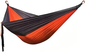 Single & Double Portable Hammock, Hammocks for Trees, with Carabiner and Ropes Folding Comfortable Breathable Durable - for Travel, Beach, Camping, Hiking, Backyard
