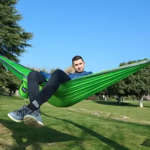 Single Double Hammock Adult Outdoor Backpacking Travel Sleeping Bed Portable Leisure Swing Floor Mat (Color : 1)