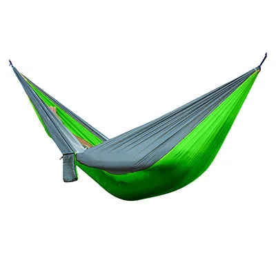 Single Double Hammock Adult Outdoor Backpacking Travel Survival Hunting Sleeping Bed Portable With 2 Straps 2 Carabiner