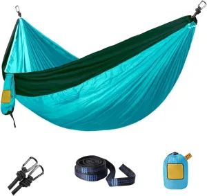 Single Double Hammock Camping Swing Adult Outdoor Backpacking Travel Survival Hunting Sleeping Bed Portable with 2 Straps 2 Carabiner, 300cm×200cm