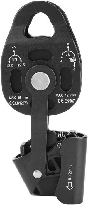 Single Rope Pulley with Block, Safety Equipment Heavy Duty Magnalium Alloy Pully for Climbing Aerial work