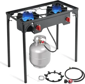 SKOK High Pressure 1/2/3 Burners Propane Camping Stove, Propane Burners for Outdoor Cooking