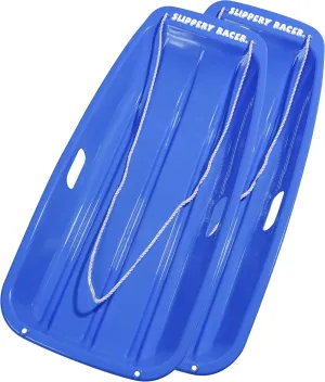 Slippery Racer Downhill Sprinter Flexible Kids Toddler Plastic Cold-Resistant Toboggan Snow Sled with Pull Rope and Handles -35 Inch