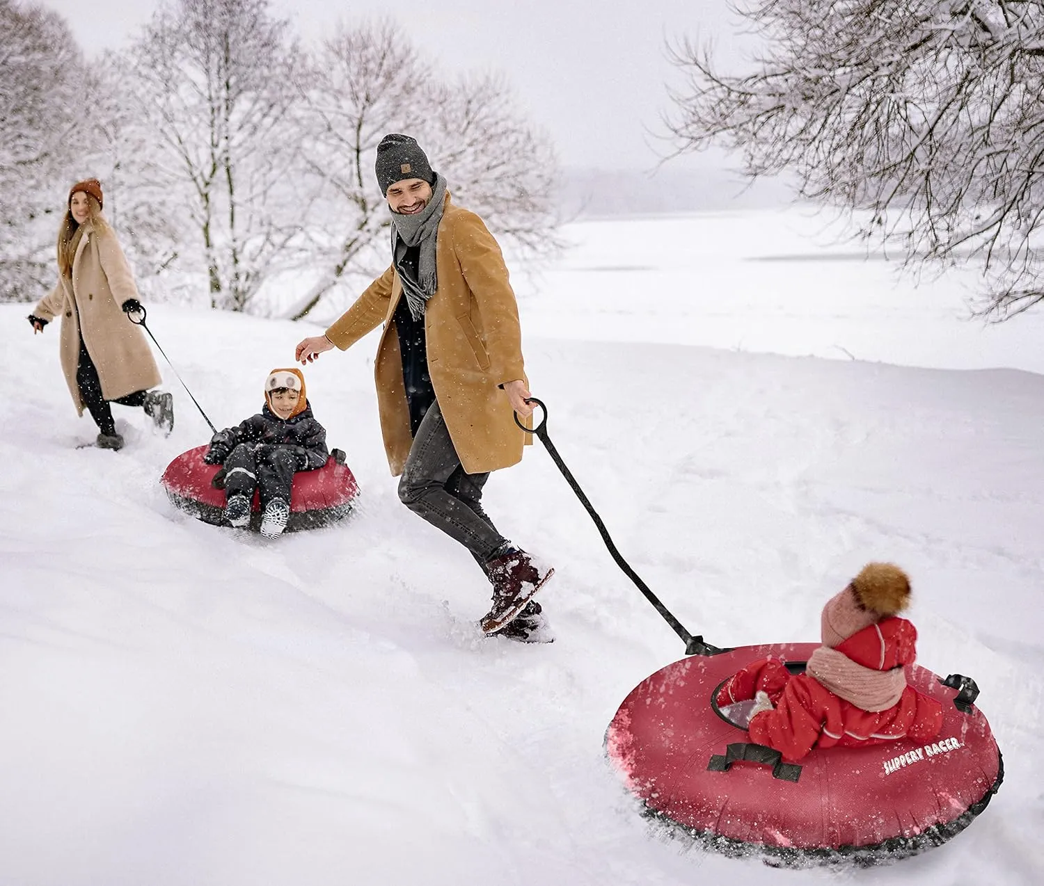 Slippery Racer Heavy Duty Commercial Snow Tube, Hard Bottom, Cushion Insert, Canvass Cover-42”