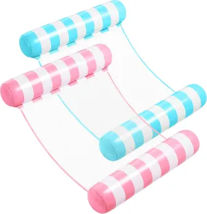 SLOOSH 2 Packs Hammock Pool Floats Adults, 4-in-1 Multi-Purpose Inflatable Pool Floats PVC Water Hammock Lounge Floaties