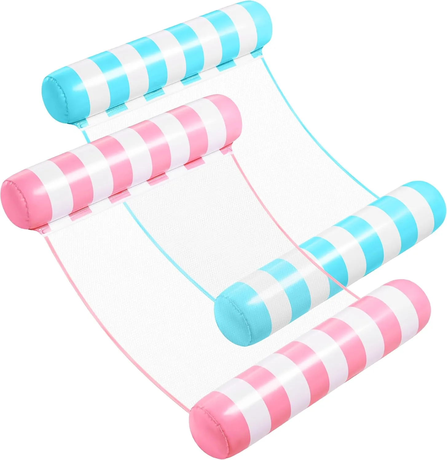 SLOOSH 2 Packs Hammock Pool Floats Adults, 4-in-1 Multi-Purpose Inflatable Pool Floats PVC Water Hammock Lounge Floaties
