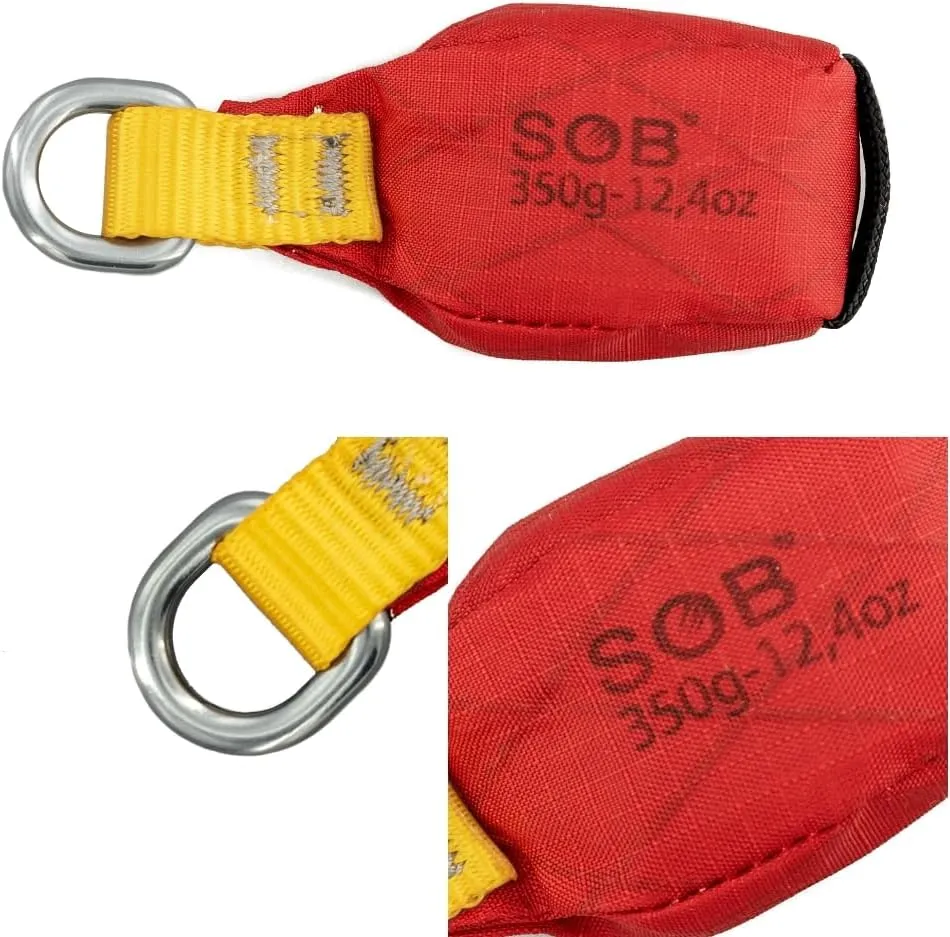SOB Throw Weight Bag, Durable Climbing Rope Bag for Arborists, Tree Throw Bag for Rock Spelunking (Red-350)