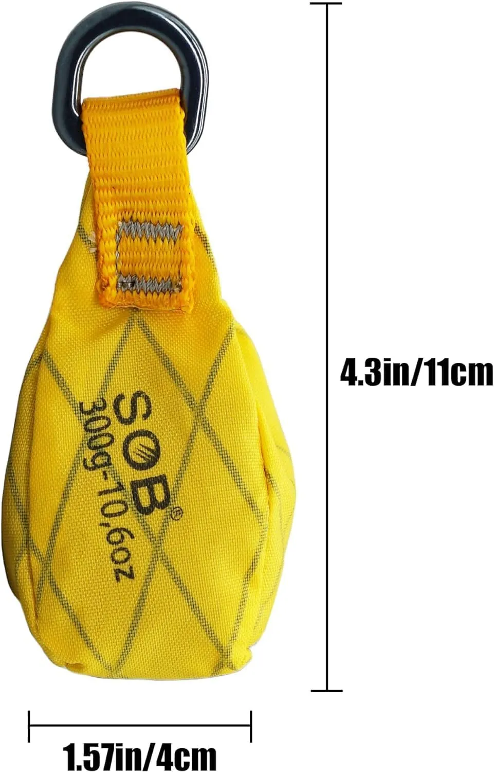 SOB Throw Weight Bag, Durable Climbing Rope Bag for Arborists, Tree Throw Bag for Rock Spelunking (Yellow-300)