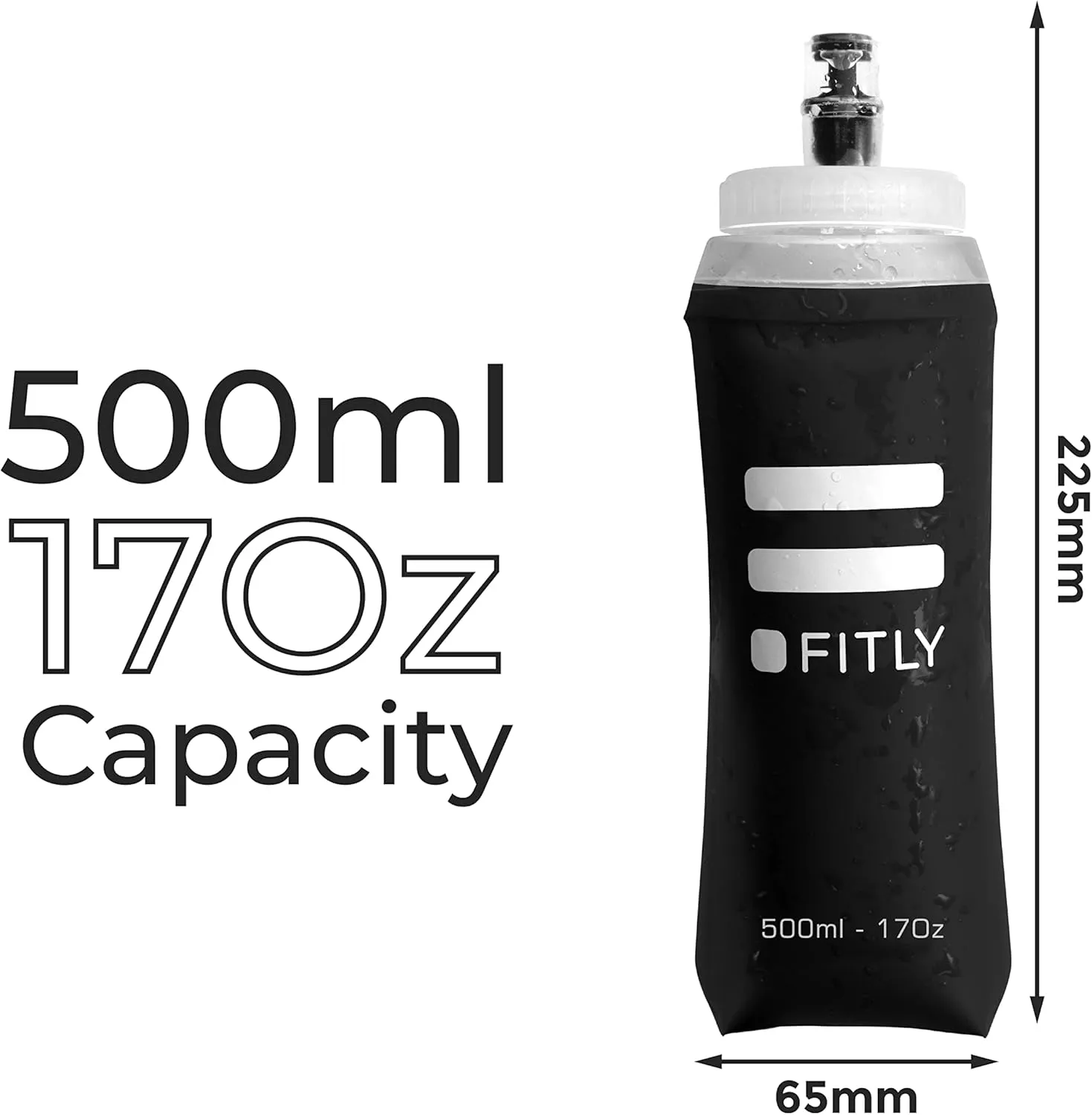 Soft Flask - Shrink As You Drink Soft Water Bottle for Hydration Pack - Folding Water Bottle Ideal for Running, Hiking, Cycling, Climbing & Rigorous Activity