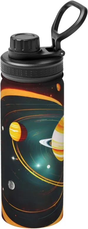 Solar System Jupiter Saturn 18oz Sports Insulated Bottle For Outdoor Activities,Your Ideal Companion Staying Hydrated