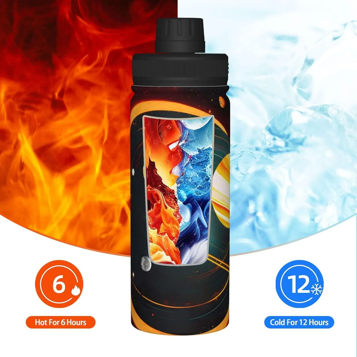 Solar System Jupiter Saturn 18oz Sports Insulated Bottle For Outdoor Activities,Your Ideal Companion Staying Hydrated