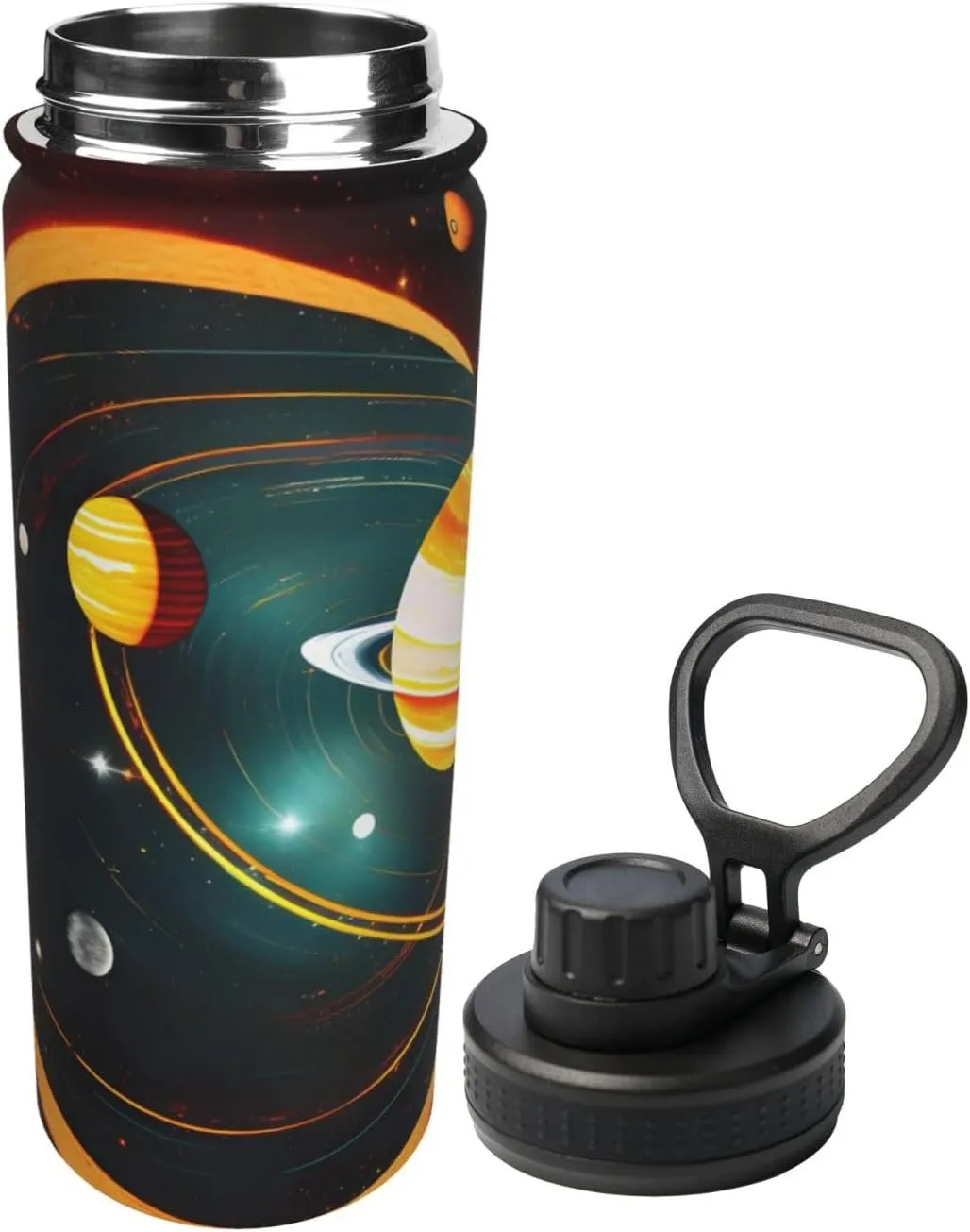 Solar System Jupiter Saturn 18oz Sports Insulated Bottle For Outdoor Activities,Your Ideal Companion Staying Hydrated