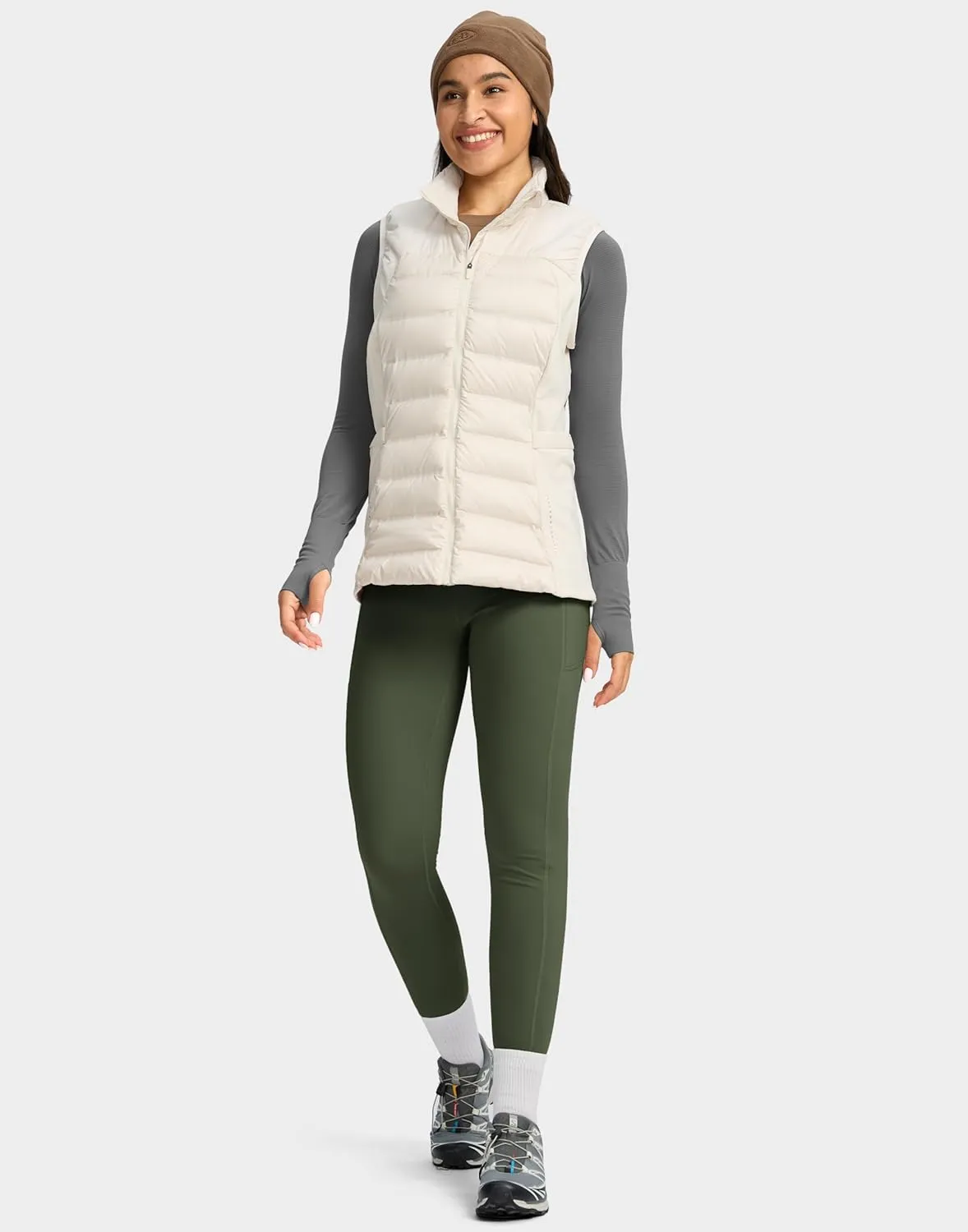 Soothfeel Women's High Waisted Fleece Lined Leggings Pants with Pockets Thermal Warm Winter Ski Hiking Running Workout Pants