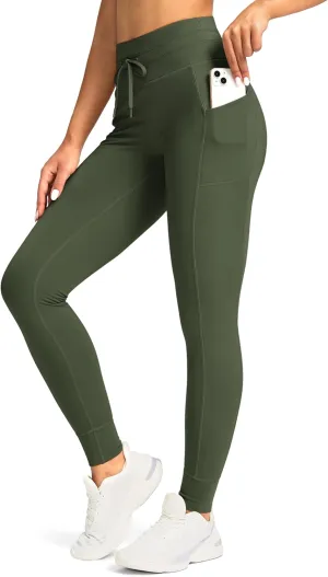 Soothfeel Women's High Waisted Fleece Lined Leggings Pants with Pockets Thermal Warm Winter Ski Hiking Running Workout Pants