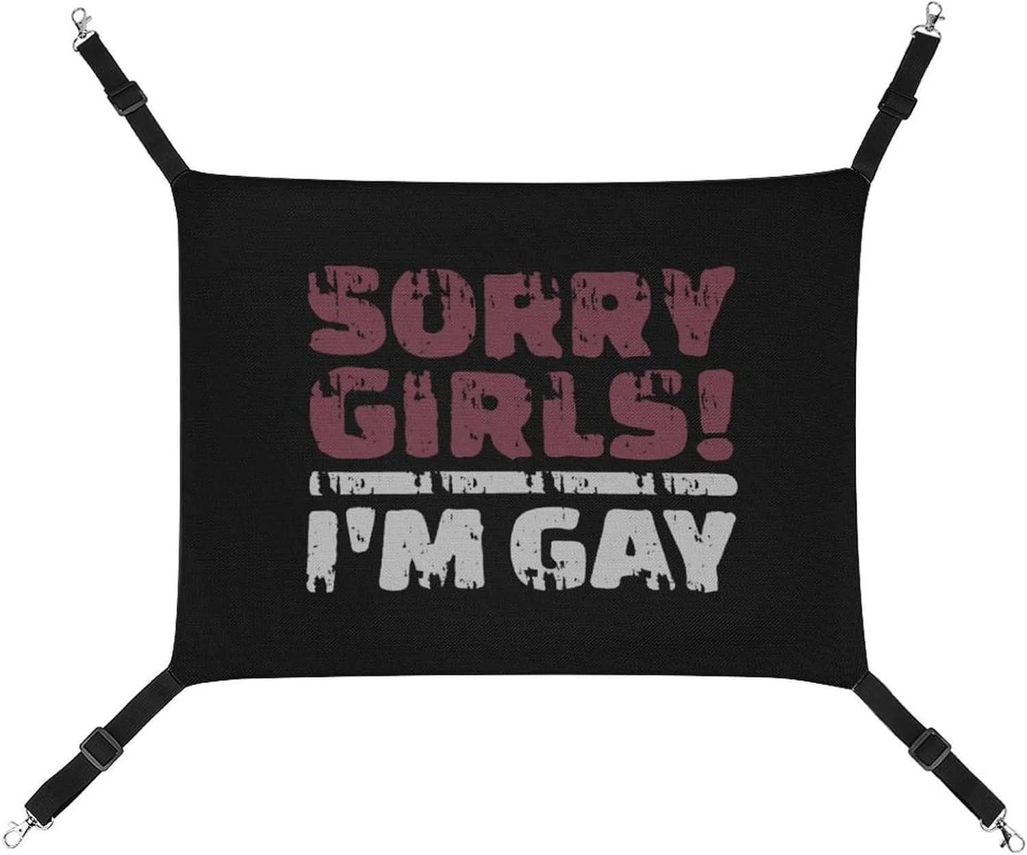 Sorry Girls I'm Gay Hanging Cat Bed Soft Breathable Pet Hammock for Cage Pet Sleeper for Kitten Ferret Puppy Rabbit, style, 20240327