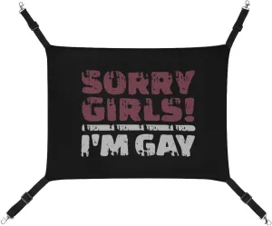 Sorry Girls I'm Gay Hanging Cat Bed Soft Breathable Pet Hammock for Cage Pet Sleeper for Kitten Ferret Puppy Rabbit, style, 20240327