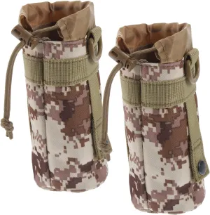 Sosoport 2pcs Camouflage Water Bottle Thermal Bag Collapsible Water Bottles Can Cooler Tote Bag Cooler with Wheels Cooler Bag Beach Leakproof Drink Travel Water Bottle Foldable Warmer Nylon