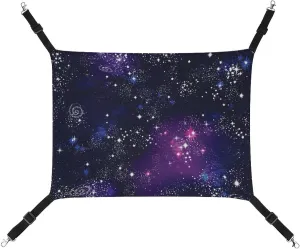 Space Galaxy Constellation Hanging Cat Bed Soft Breathable Pet Hammock for Cage Pet Sleeper for Kitten Ferret Puppy Rabbit