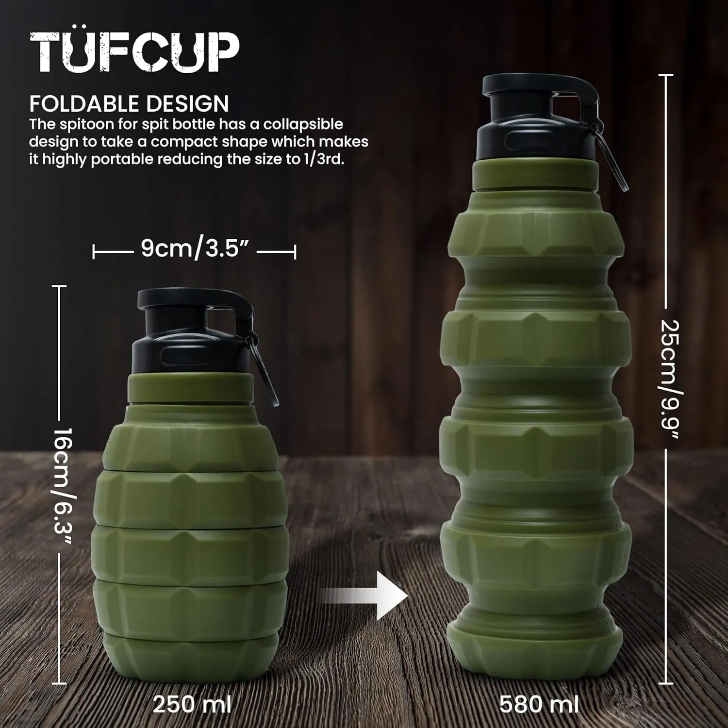 Spit Cup Spittoon for Chewing, Portable Reusable Spit Dipping Cup with Lid, Collapsible Spill Resistant Leak Proof Silicone Body Travel Spitter
