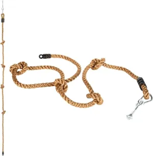 Squirrel Products Outdoor Climbing Rope for Kids, 8.5 FT Long with Knotted Steps, Easy Setup for Playgrounds, Tree Houses, and Obstacle Courses, Heavy Duty and Safe for Outdoor Fun