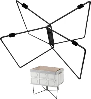 Stainless Folding Camping Cooler Stand - Camping Cooler Stand, Anti Moisture Bucket Stand with Non Slip Mat | Portable Stand for BBQ Cooking, Camping, Outdoor Events with Convenient Carry Bag