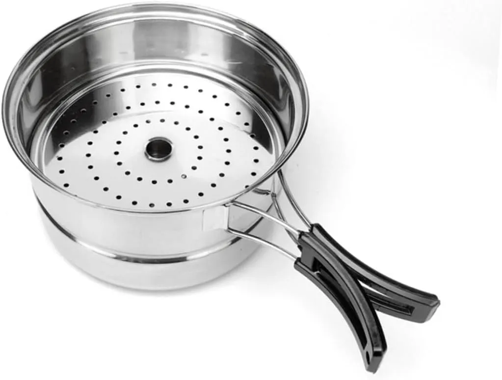Stainless Steel Camping Cookware 3-Piece Outdoor Pot Set Compact Picnic Cooking Tool Induction Stove and Gas Stove Friendly