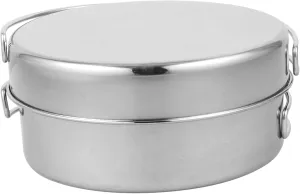 Stainless Steel Camping Cookware Set 4-Piece Pot Pan Bowl Cup Set Compact Lightweight Portable Cooking Utensils for Outdoor Activities