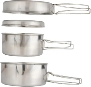 Stainless Steel Camping Pot Set Outdoor Picnic Supplies Boys and Girls Supplies Compact