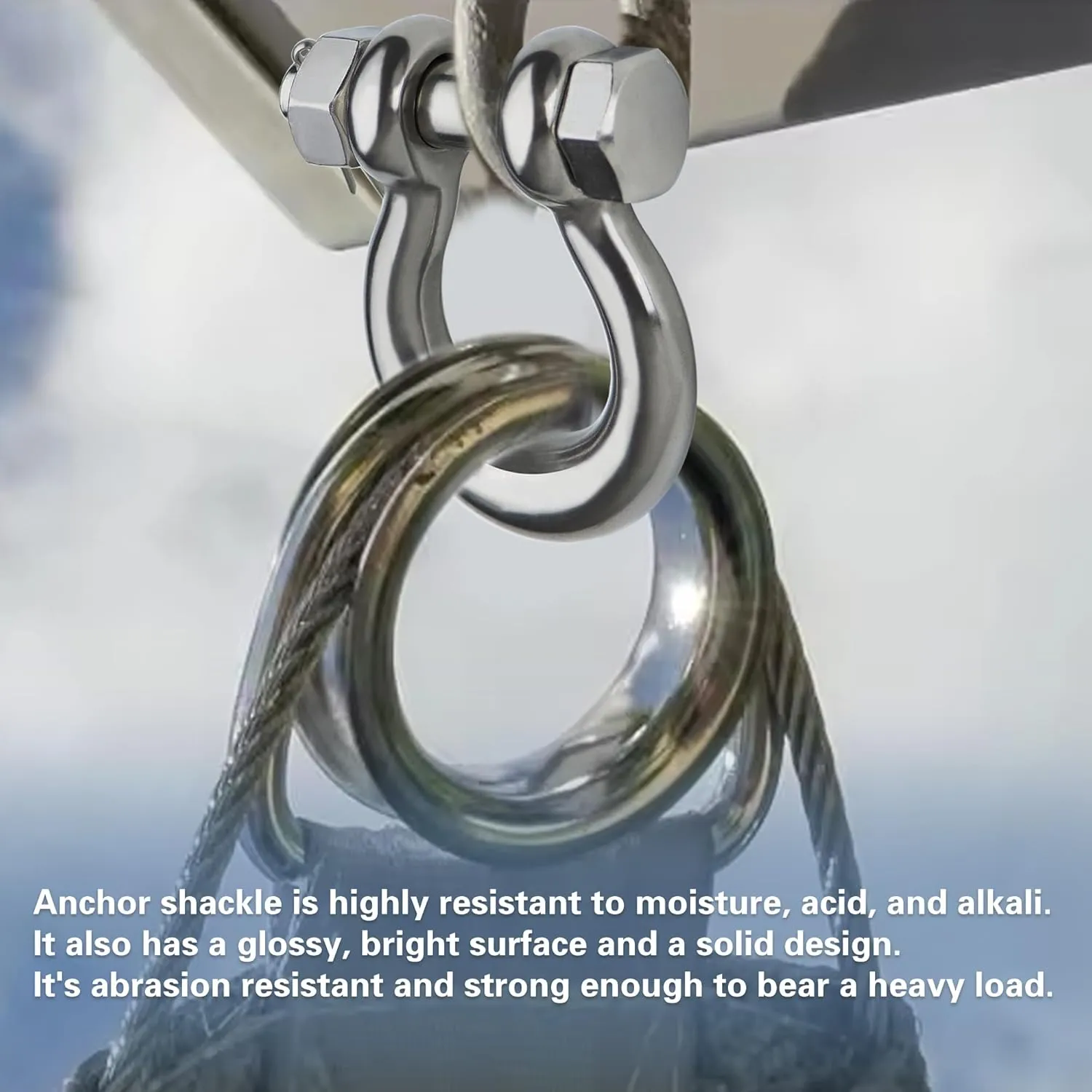 Stainless Steel D Ring Shackles 1/4" 5/16" 3/8" 1/2 inch 316 SS Heavy Duty Boat Anchor Shackle Marine Grade Bow Shackles with Cotter Pins