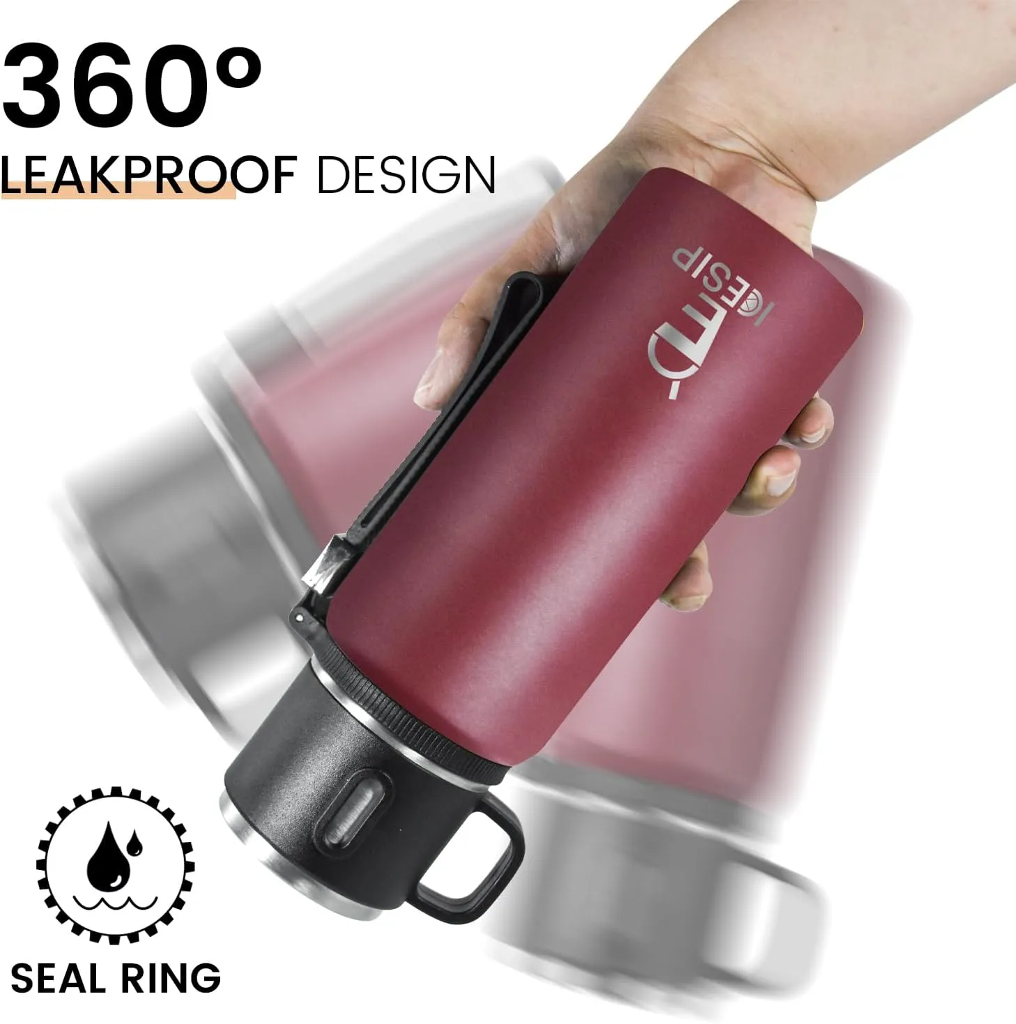 Stainless Steel Insulated Bottle, 20oz with cup Vacuum Insulated Water Bottle, Thermo for Hot Drinks/Cold Drinks,24-Hr Insulation Commute, Travel