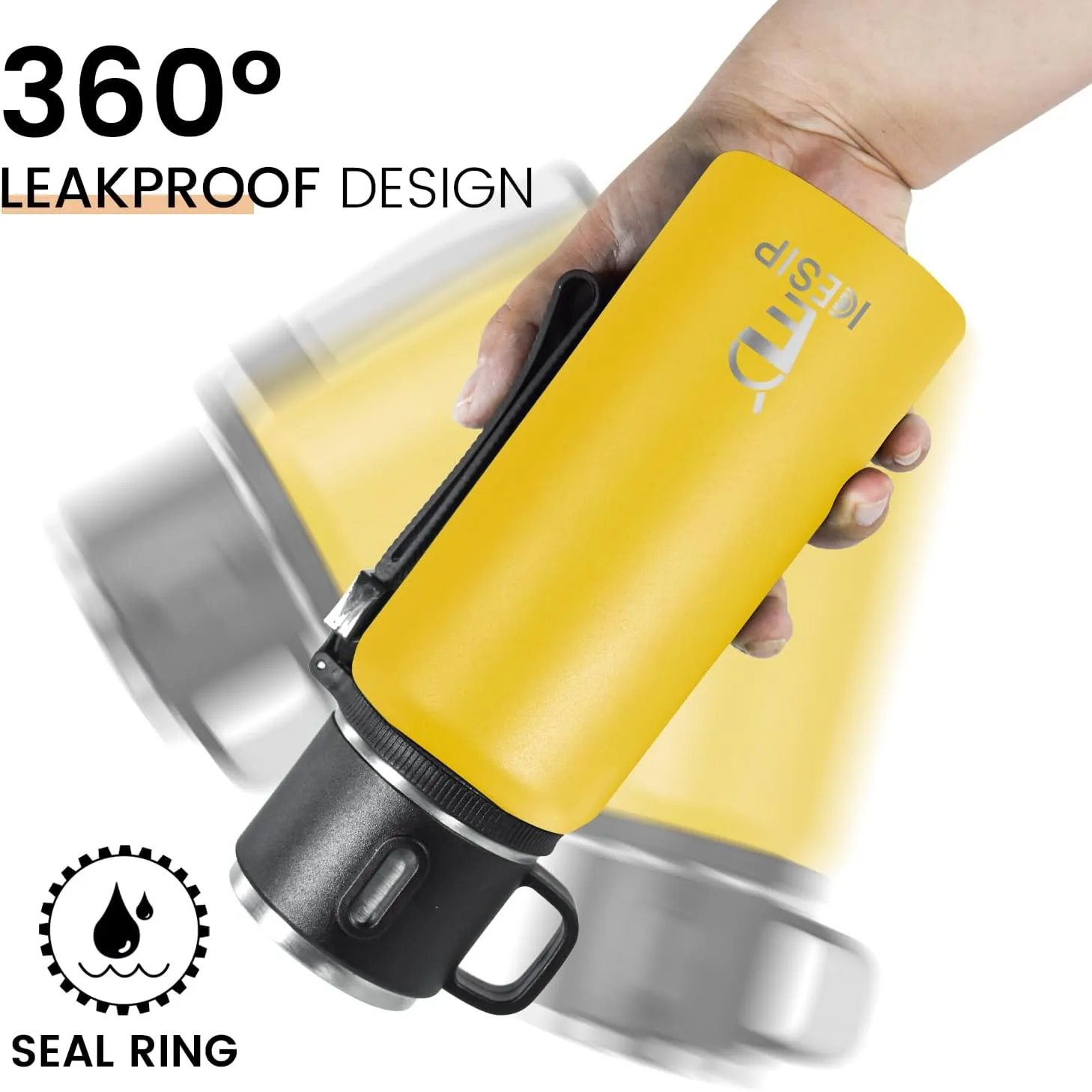 Stainless Steel Insulated Bottle, 27oz with cup Vacuum Insulated Water Bottle, Thermo for Hot Drinks/Cold Drinks,24-Hr Insulation Commute, Travel