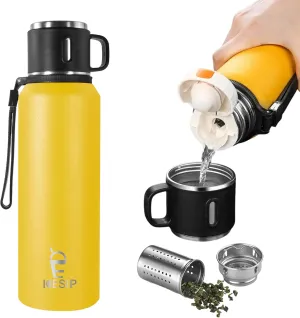 Stainless Steel Insulated Bottle, 27oz with cup Vacuum Insulated Water Bottle, Thermo for Hot Drinks/Cold Drinks,24-Hr Insulation Commute, Travel