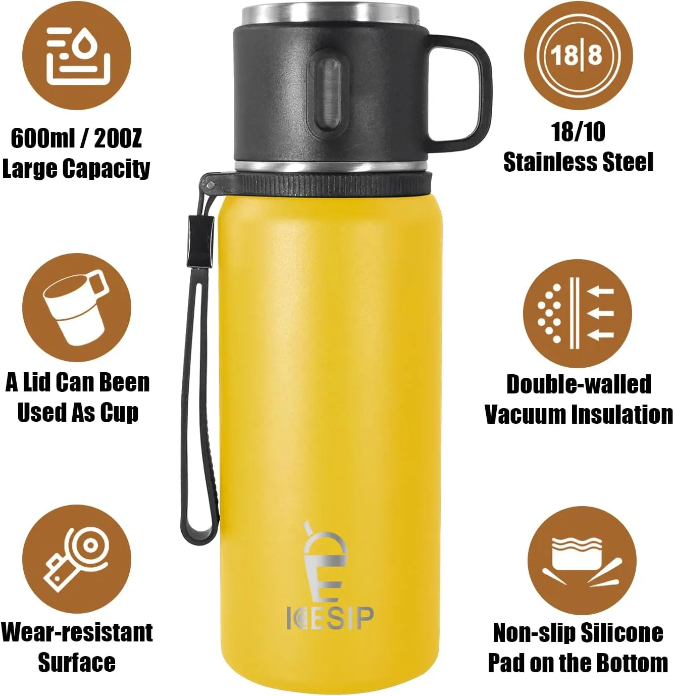 Stainless Steel Insulated Bottle, 27oz with cup Vacuum Insulated Water Bottle, Thermo for Hot Drinks/Cold Drinks,24-Hr Insulation Commute, Travel