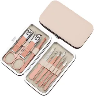 Stainless Steel Manicure Set Household Nail Clippers 7 Piece Set Portable Travel Grooming Kit with Travel Case Professional Nail Care kit