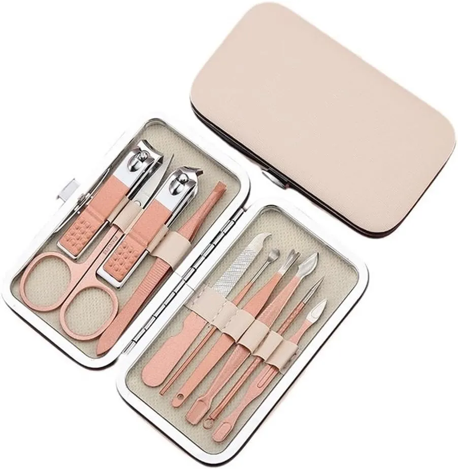 Stainless Steel Manicure Set Household Nail Clippers 7 Piece Set Portable Travel Grooming Kit with Travel Case Professional Nail Care kit