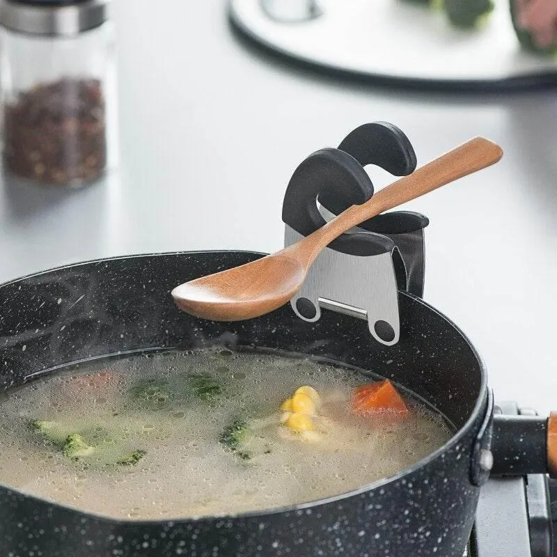 Stainless Steel Spoon Holder - Cookware Clip for Easy Cooking