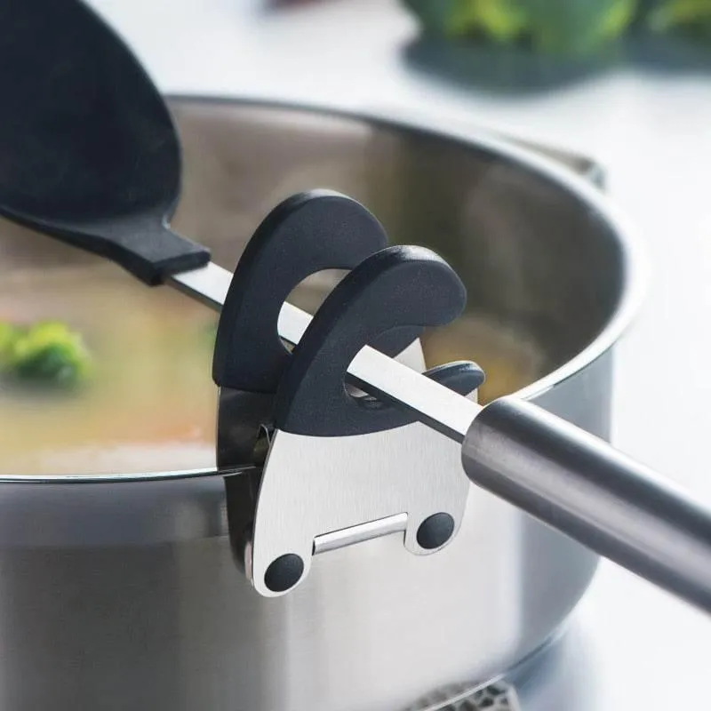 Stainless Steel Spoon Holder - Cookware Clip for Easy Cooking