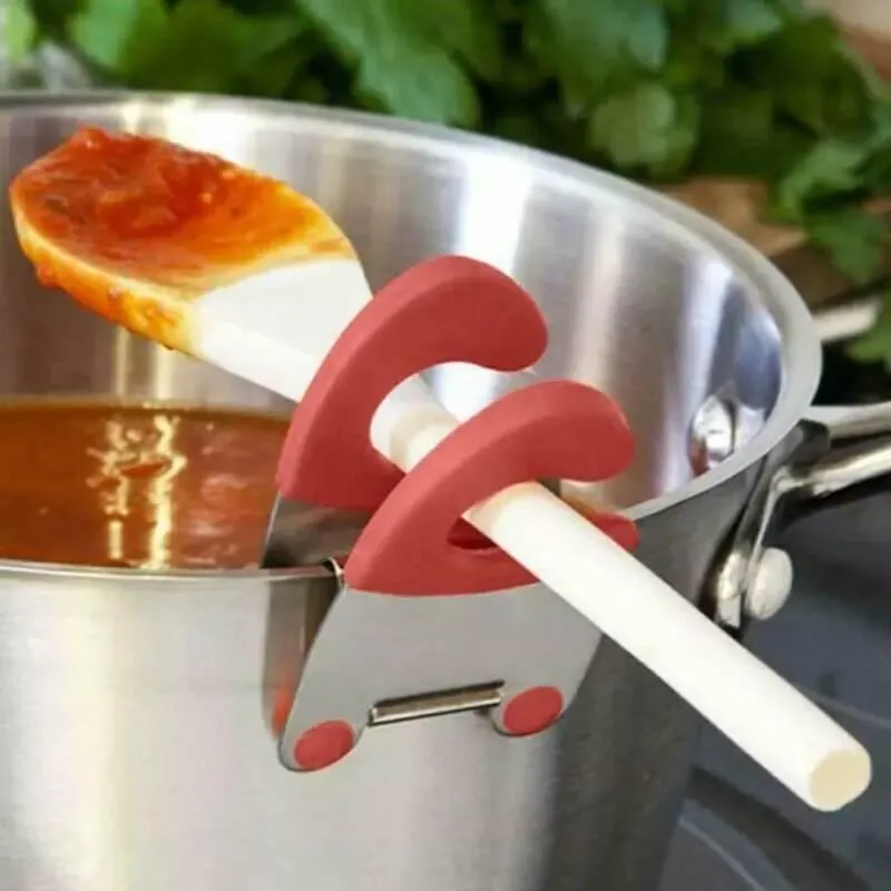 Stainless Steel Spoon Holder - Cookware Clip for Easy Cooking
