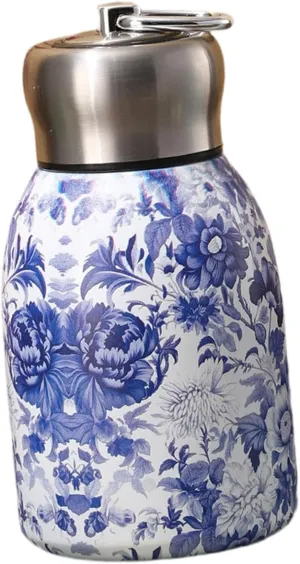 Stainless Steel Vacuum Insulated Water Bottle Insulated Kettle 10oz Insulated Travel Kettle Sports Bottle for Hiking Daily, Blue