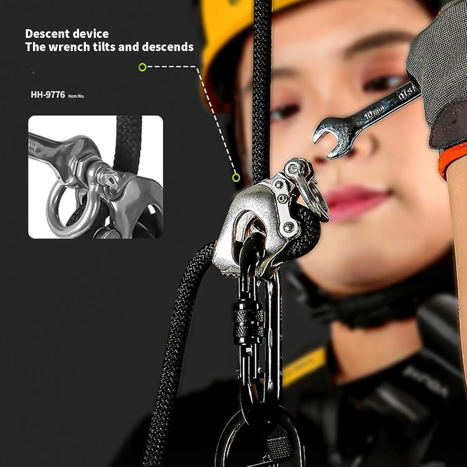 Stainless Steels Climb Descender Rigging Plate Rappel Rock Climbing Rescuing Device Downhill Equipment Heavy Duty
