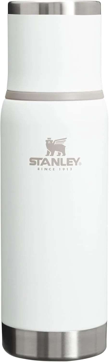 Stanley Adventure-To-Go Vacuum Bottle 17 oz | Wide Mouth with Leakproof Cup Lid | Keep Drinks Hot or Cold | Packable for Travel | Insulated Stainless Steel Thermos | BPA-Free | Frost