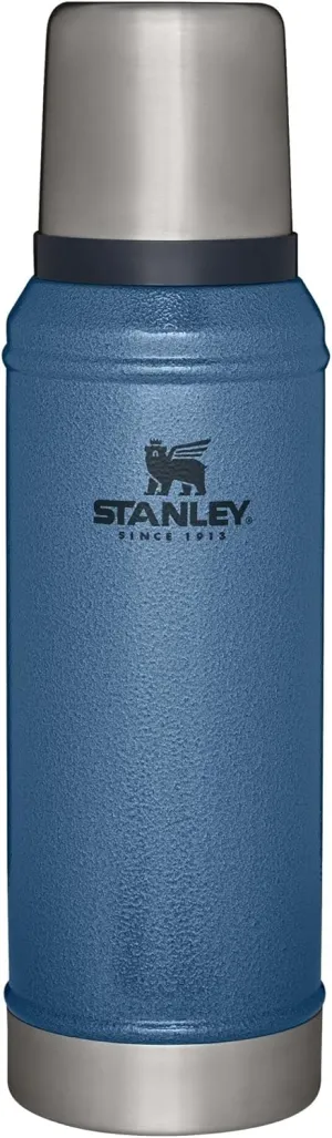 Stanley Classic Legendary Vacuum Bottle 1.0 qt | Wide Mouth with Leakproof Cup Lid | Keep Drinks Hot or Cold | Packable for Travel | Insulated Stainless Steel Thermos | BPA-Free | Hammertone Lake