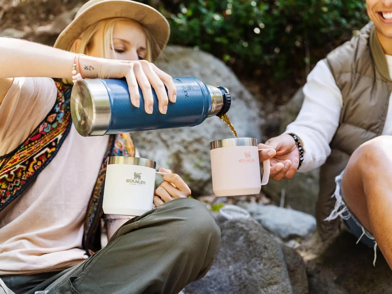 Stanley Classic Legendary Vacuum Bottle 1.0 qt | Wide Mouth with Leakproof Cup Lid | Keep Drinks Hot or Cold | Packable for Travel | Insulated Stainless Steel Thermos | BPA-Free | Hammertone Lake