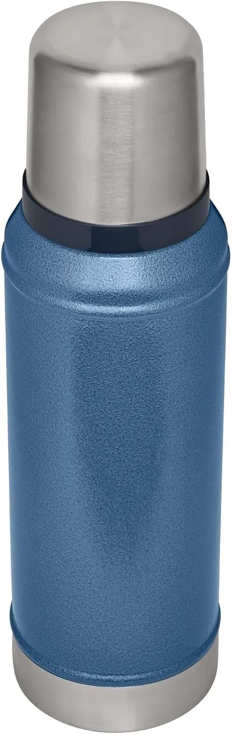 Stanley Classic Legendary Vacuum Bottle 1.0 qt | Wide Mouth with Leakproof Cup Lid | Keep Drinks Hot or Cold | Packable for Travel | Insulated Stainless Steel Thermos | BPA-Free | Hammertone Lake